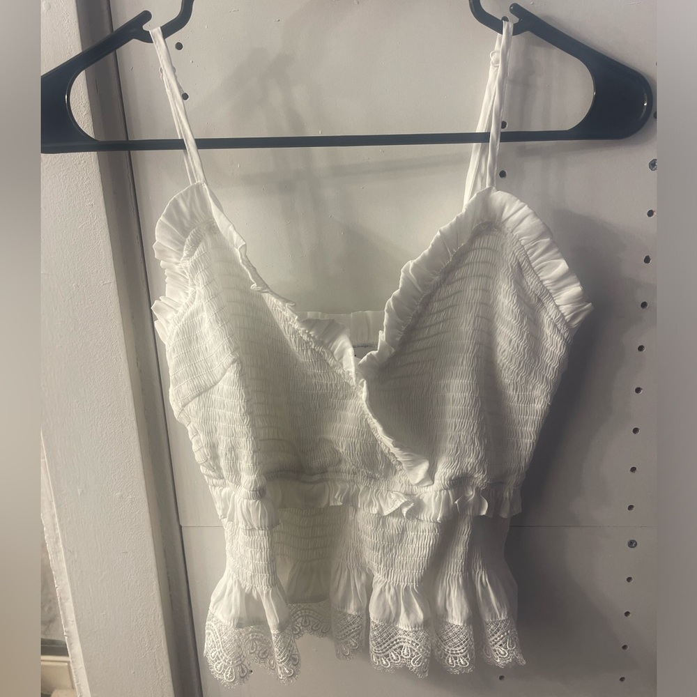 Cute white ruffle top